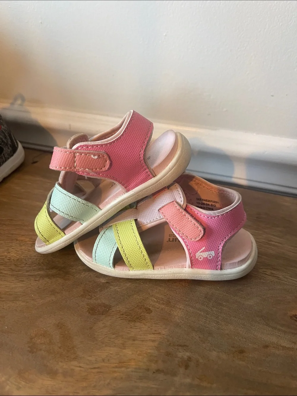 See Kai Run Size 5 Sandals - Pink, Mint & Yellow